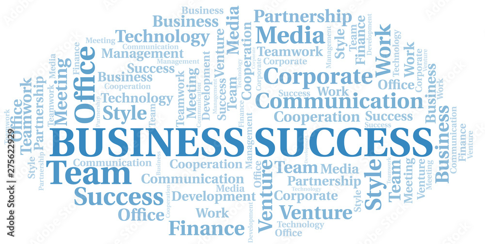 Fototapeta premium Business Success word cloud. Collage made with text only.