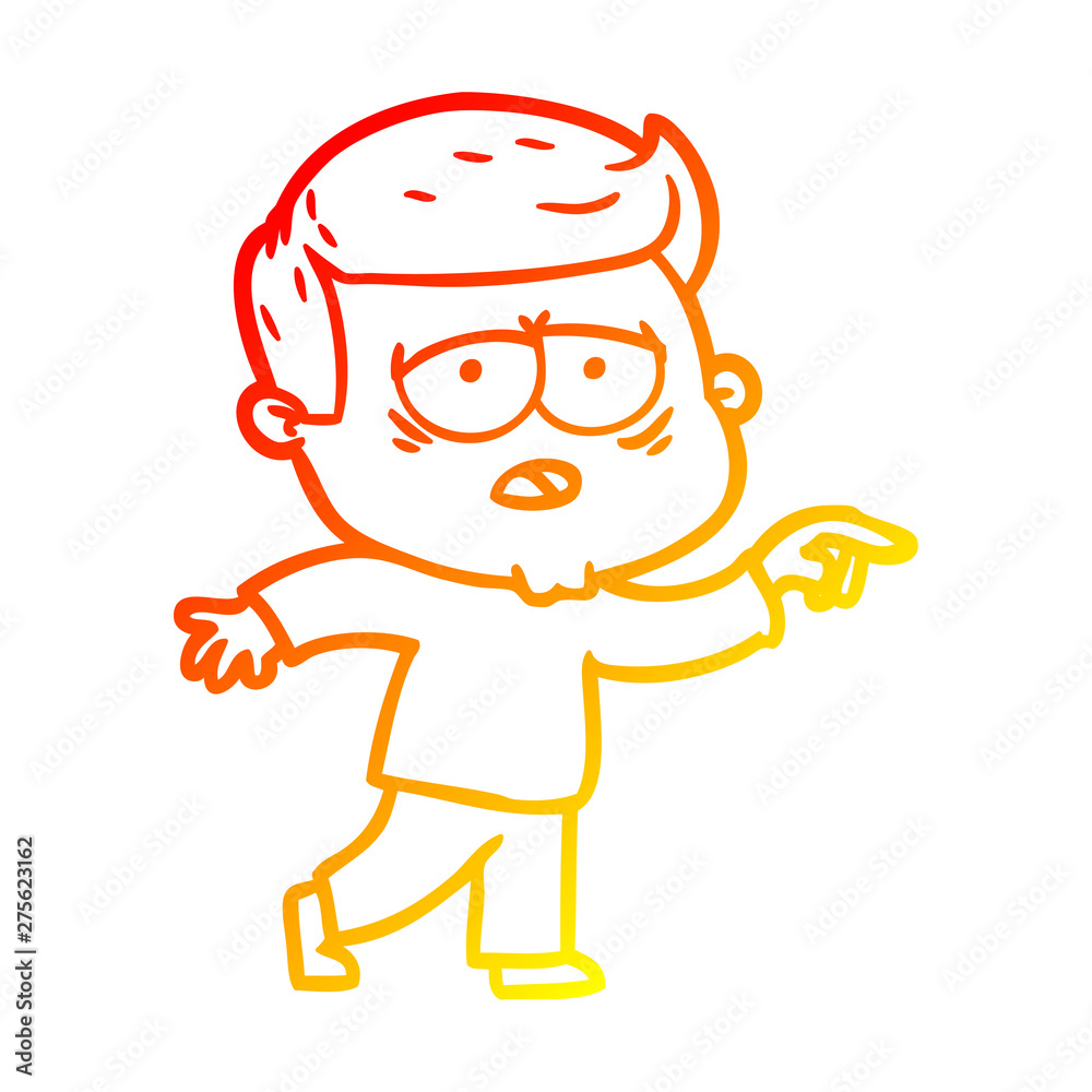 warm gradient line drawing cartoon tired man warm gradient line drawing cartoon tired man