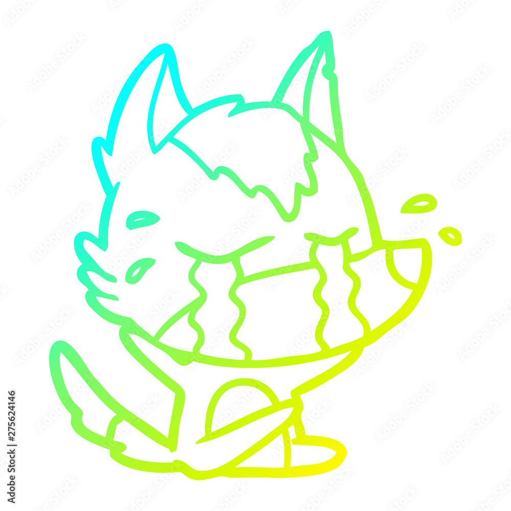 cold gradient line drawing cartoon crying wolf cold gradient line drawing cartoon crying wolf