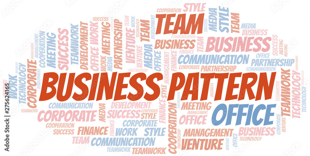 Business Pattern word cloud. Collage made with text only.