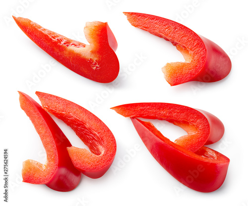 Valokuva Red pepper slice isolate