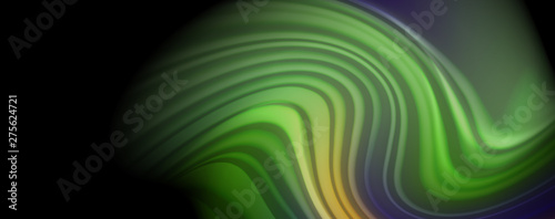 Modern rainbow liquid color flow colorful poster. Wave Liquid shape in black color background. Abstract composition