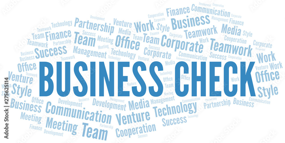 Business Check word cloud. Collage made with text only. Business Check word cloud. Collage made with text only.