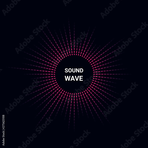 Music poster vector abstract background with dynamic sound waves