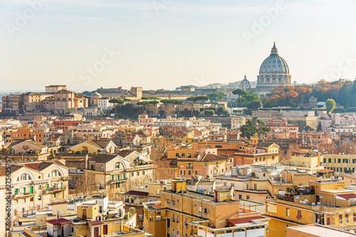 Saint Peter Basilica panorama in Vatican Rome