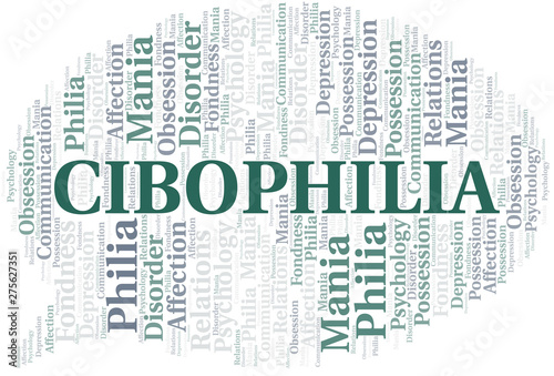 Cibophilia word cloud. Type of Philia.