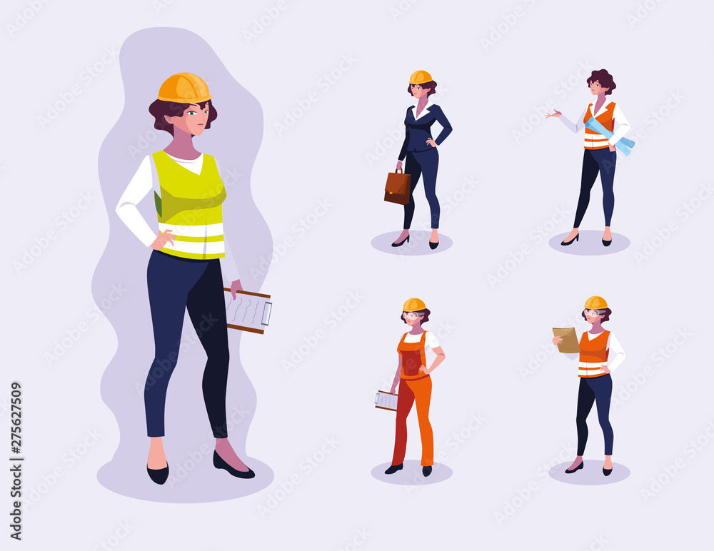 Avatars set of professional workers design