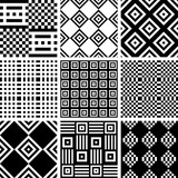 Seamless checked patterns set. Geometric textures.