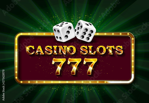 Casino sign with golden dices