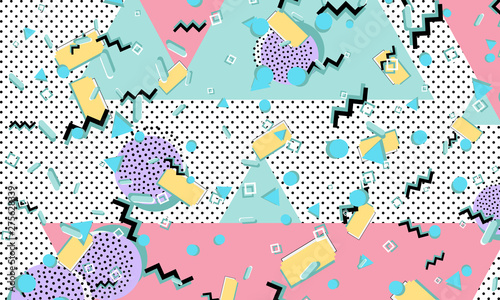 Memphis pattern. Geometric shapes. Hipster style
