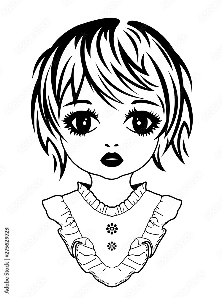 Obraz premium Picture portrait of a girl, t-shirt print