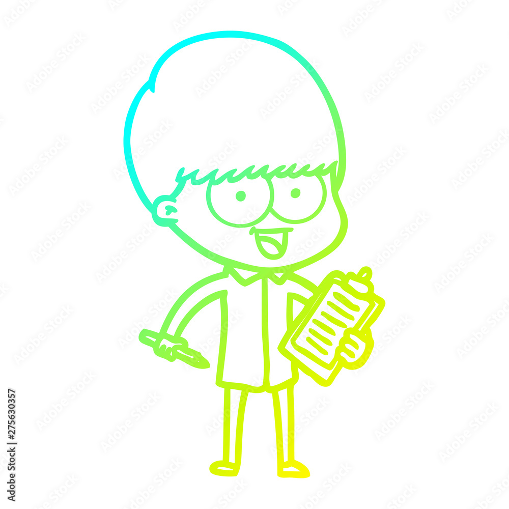 cold gradient line drawing happy cartoon boy cold gradient line drawing happy cartoon boy