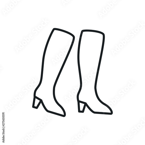 high-heeled boots vector icon