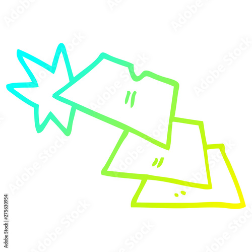 cold gradient line drawing cartoon shiny razorblades