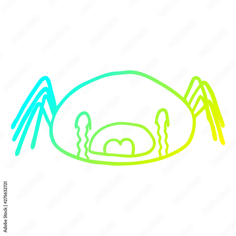Fototapeta premium cold gradient line drawing halloween spider crying