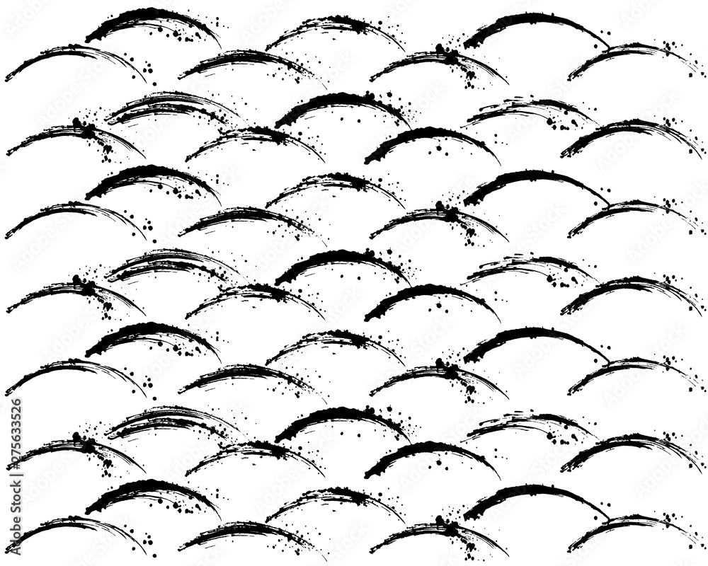 青海波 書道 手書き 毛筆イラスト Stock ベクター Adobe Stock