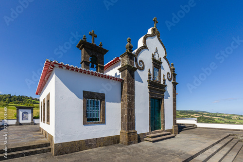Our Lady of Peace Chapel over Vila Franca do Campo, Sao Miguel island, Azores