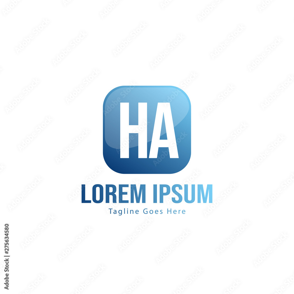 Initial HA logo template with modern frame. Minimalist HA letter logo vector illustration Initial HA logo template with modern frame. Minimalist HA letter logo vector illustration