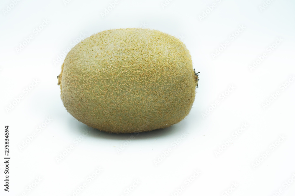 Ripe whole kiwi fruit and half kiwi fruit isolated on white background Ripe whole kiwi fruit and half kiwi fruit isolated on white background