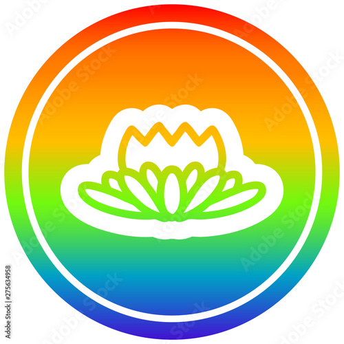 lotus flower circular in rainbow spectrum