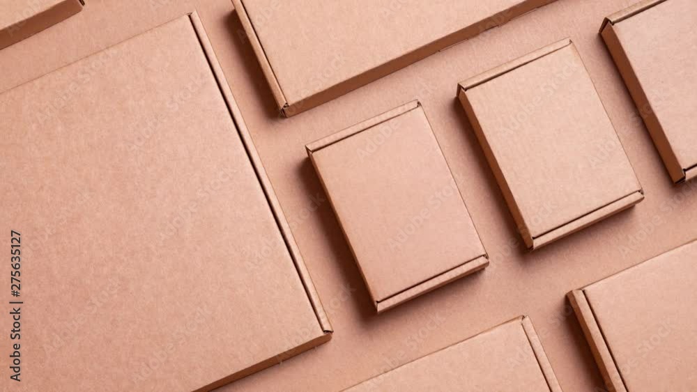 Cardboard boxes set, lot pattern background