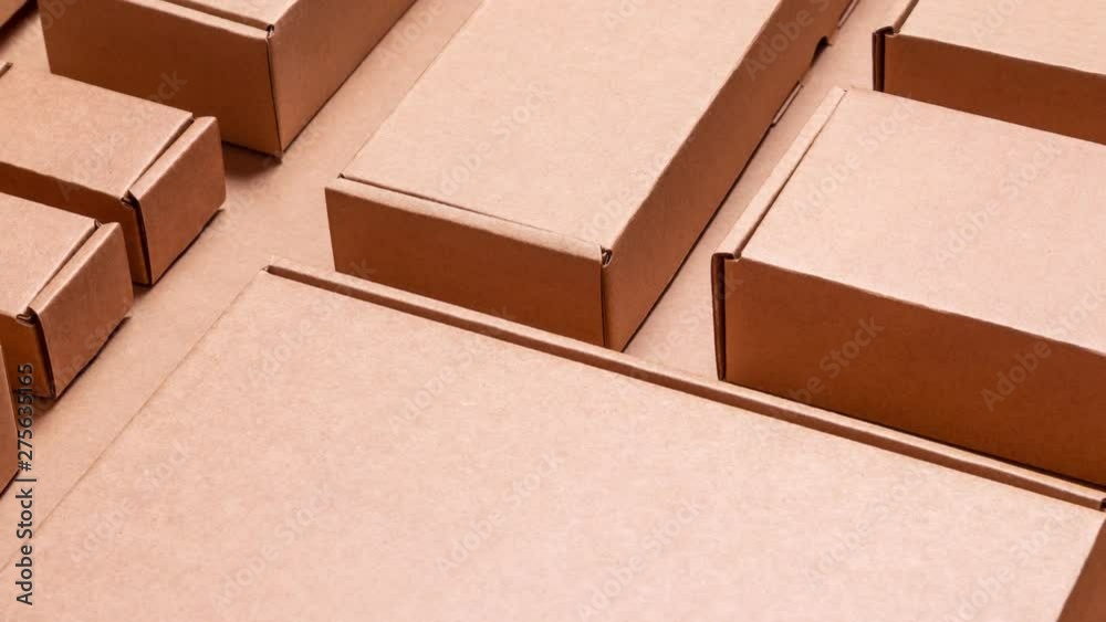 Cardboard boxes set, lot pattern background