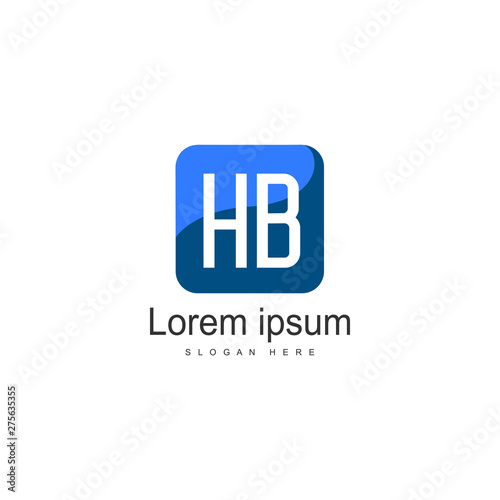 Initial HB logo template with modern frame. Minimalist HB letter logo vector illustration
