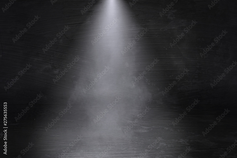 dark interior room with concentrate floor with fog and mist 