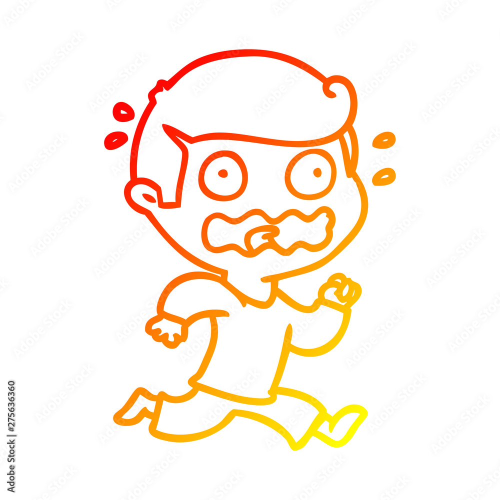 warm gradient line drawing cartoon man totally stressed out warm gradient line drawing cartoon man totally stressed out