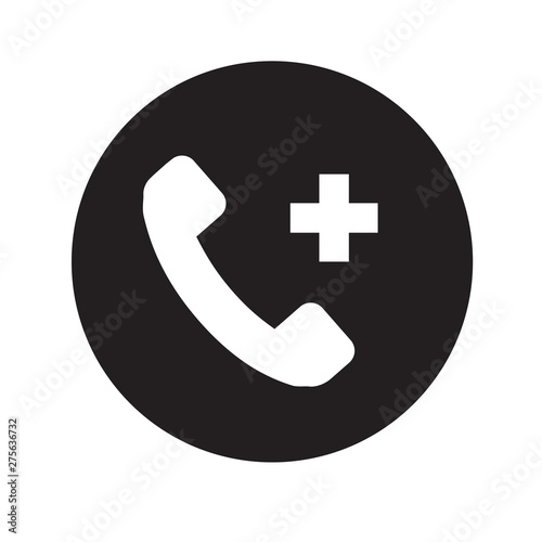 sos call icon phone, vector sos call help on phone sign