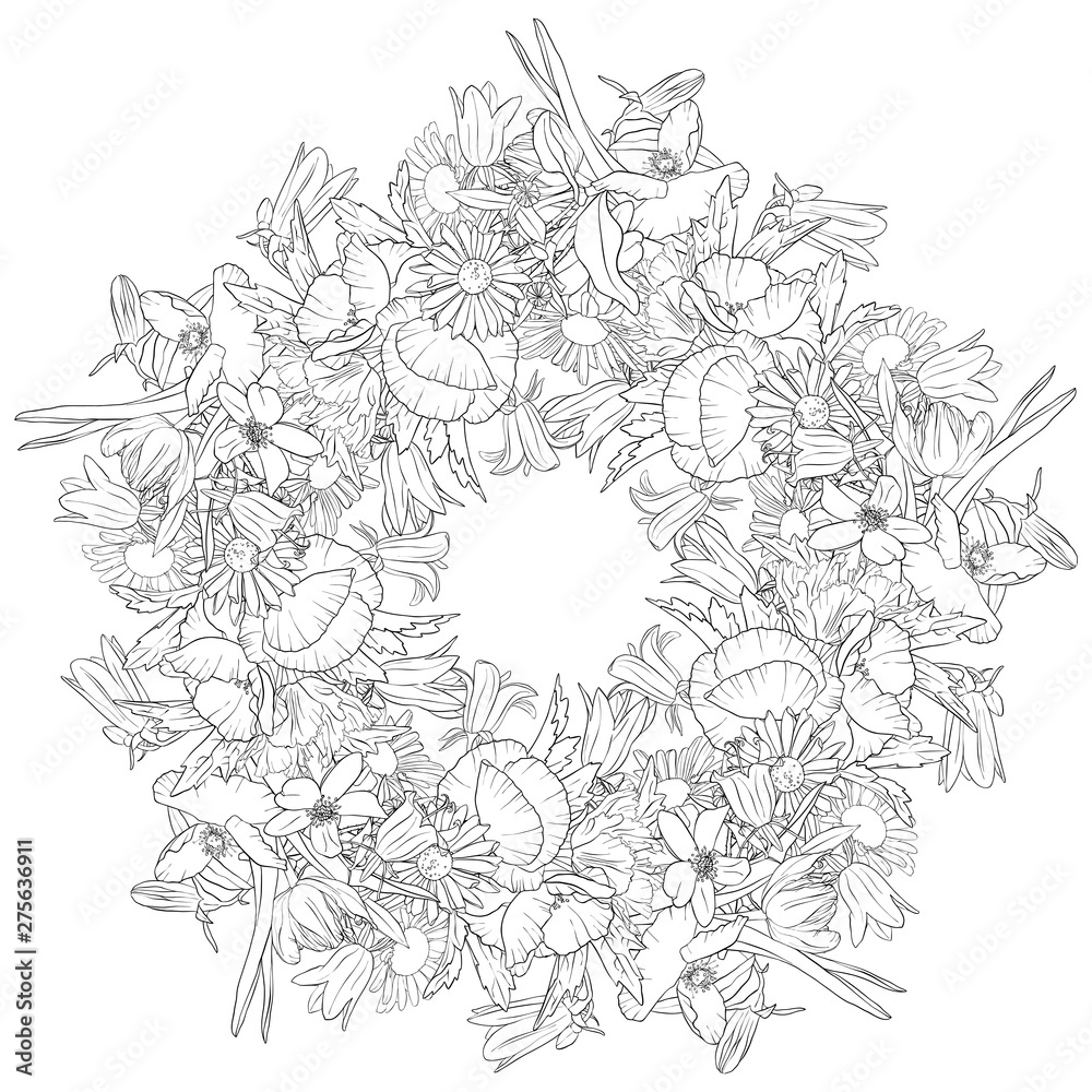 vector drawing flowers