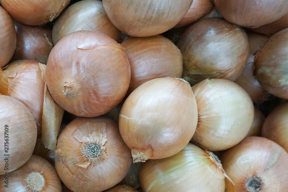 Fresh organic onion group at market Fresh organic onion group at market