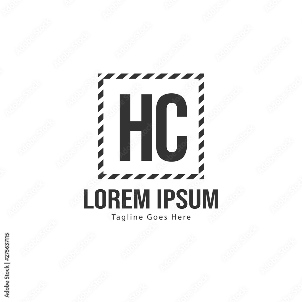 Obraz premium Initial HC logo template with modern frame. Minimalist HC letter logo vector illustration