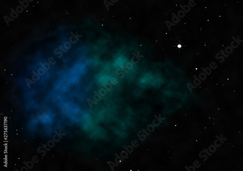 Small part of an infinite star field. 3D rendering