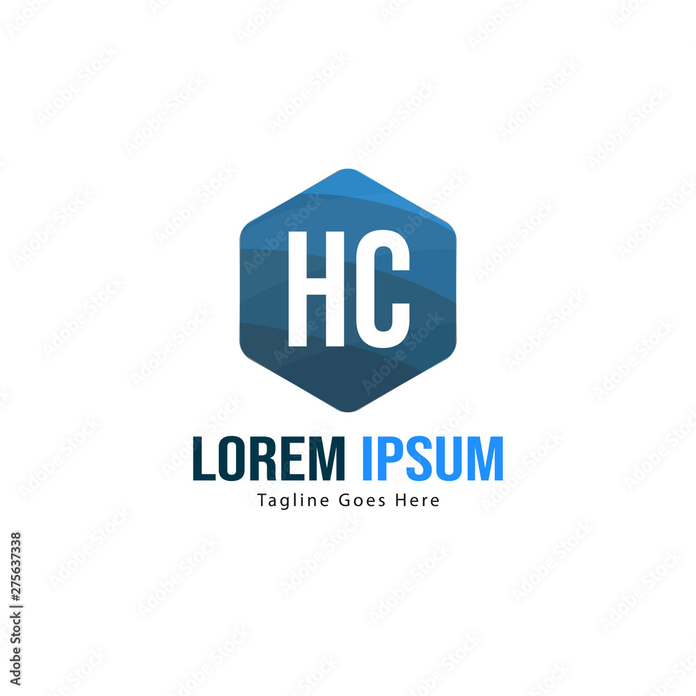 Initial HC logo template with modern frame. Minimalist HC letter logo vector illustration Initial HC logo template with modern frame. Minimalist HC letter logo vector illustration