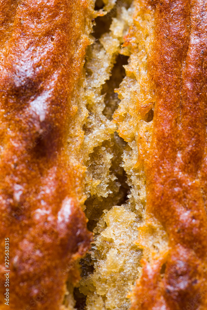 Banana loaf extreme close up Banana loaf extreme close up