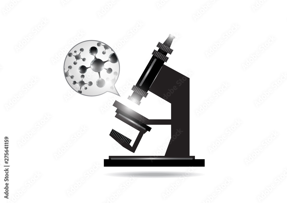 Fototapeta premium Abstract microscope background with the study of bacteria, molecules, substances. Science, education, chemistry, experiment, laboratory concept.