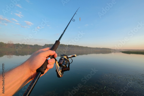 Fishing on the lake. Spinning and lure