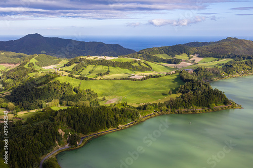 Landscape around Lake Furnas, Sao Miguel island, Azores