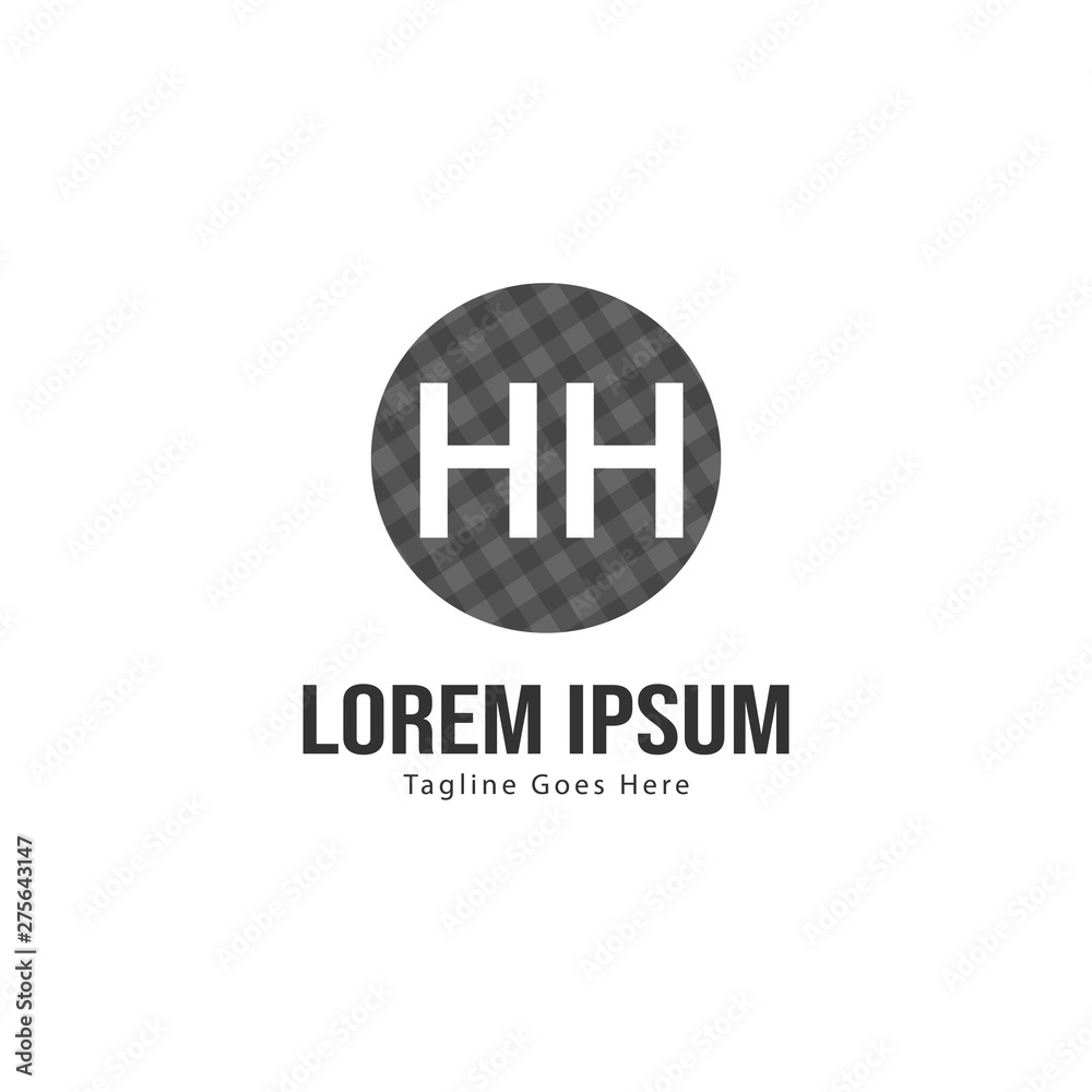 Fototapeta premium Initial HH logo template with modern frame. Minimalist HH letter logo vector illustration