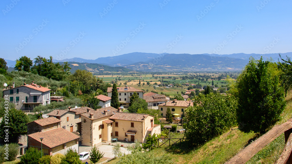 panoramic view of the Tuscan hills surrounding  Anghiari Tuscany Italy