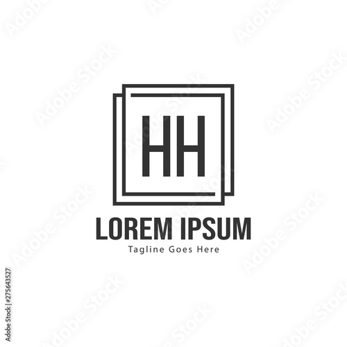 Initial HH logo template with modern frame. Minimalist HH letter logo vector illustration
