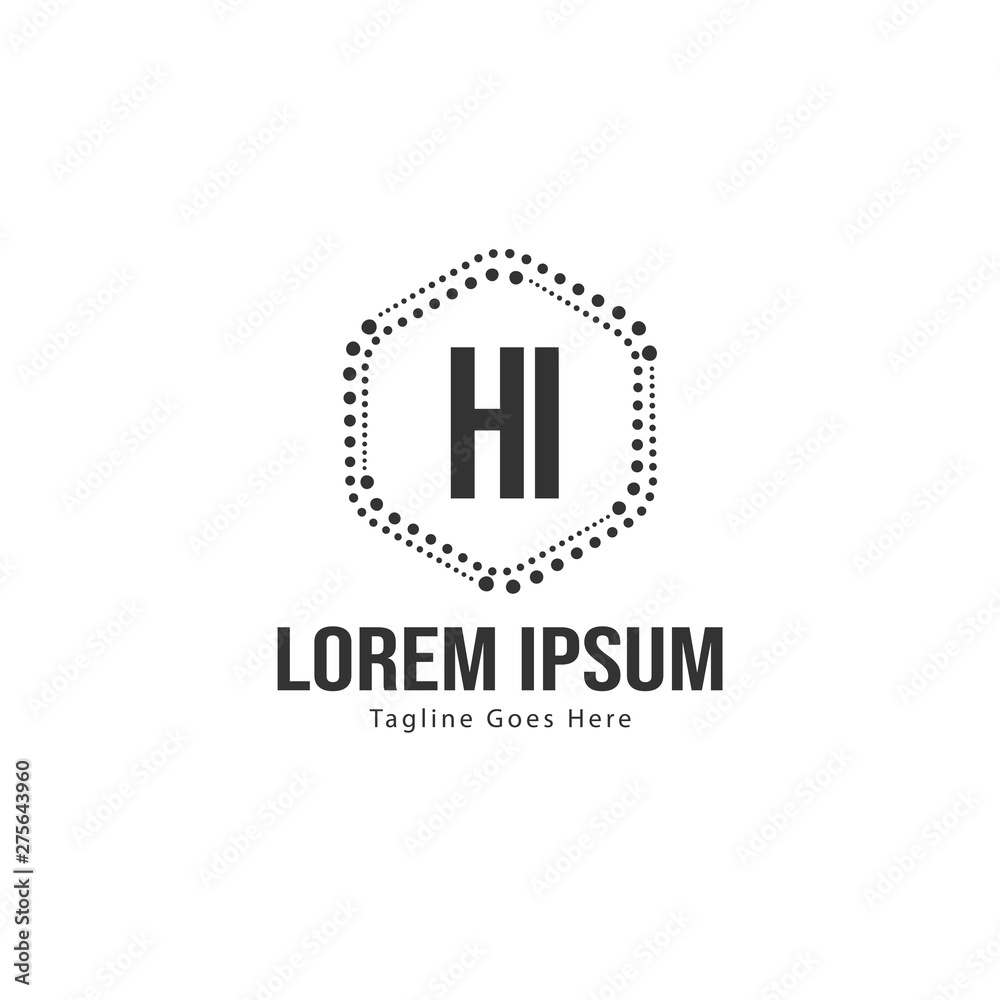 Initial HI logo template with modern frame. Minimalist HI letter logo vector illustration Initial HI logo template with modern frame. Minimalist HI letter logo vector illustration