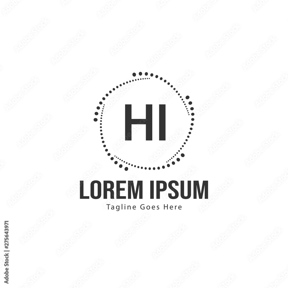 Initial HI logo template with modern frame. Minimalist HI letter logo vector illustration Initial HI logo template with modern frame. Minimalist HI letter logo vector illustration