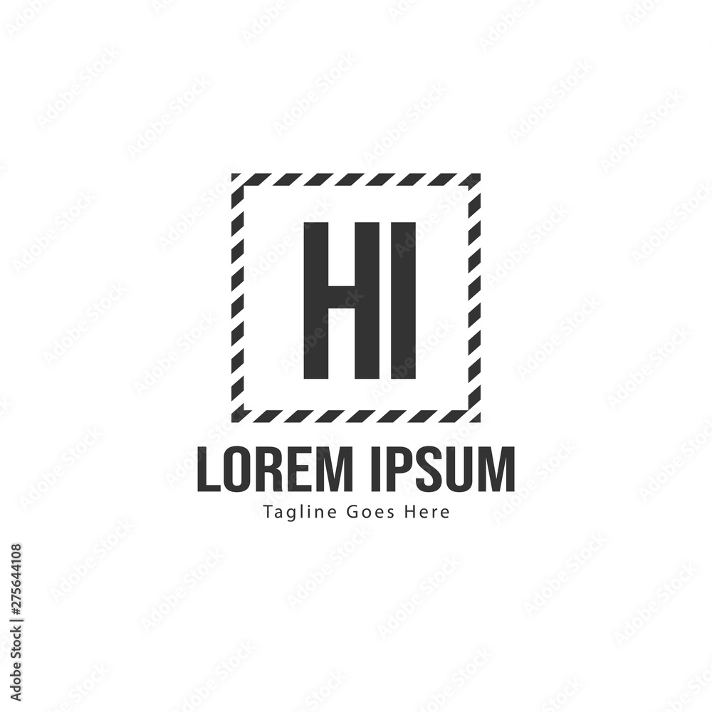 Initial HI logo template with modern frame. Minimalist HI letter logo vector illustration Initial HI logo template with modern frame. Minimalist HI letter logo vector illustration