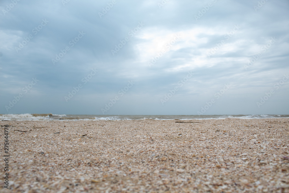 Sea during a storm. Waves against the sky. There is a place for text. Copy space. Summer concept Sea during a storm. Waves against the sky. There is a place for text. Copy space. Summer concept