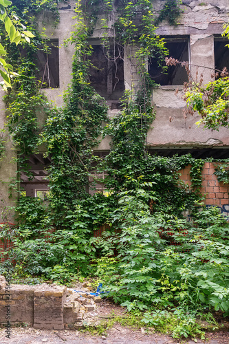Novi Sad, Serbia June 02, 2019: Abandoned building in the center of Novi Sad in Radnicka Street