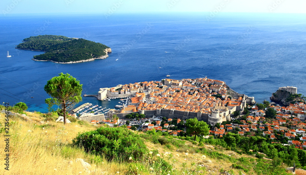 Dubrovnik old town, panoramic view. World famous touristic destination in Croatia.