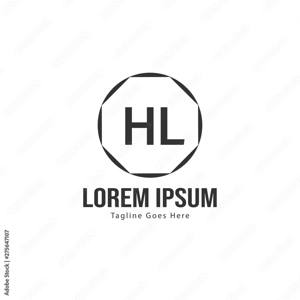 Initial HL logo template with modern frame. Minimalist HL letter logo vector illustration Initial HL logo template with modern frame. Minimalist HL letter logo vector illustration