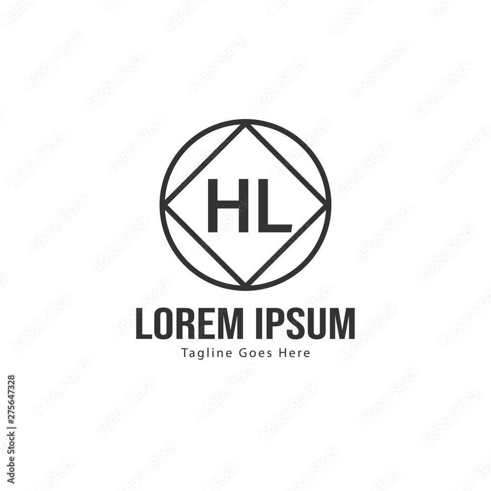 Initial HL logo template with modern frame. Minimalist HL letter logo vector illustration Initial HL logo template with modern frame. Minimalist HL letter logo vector illustration